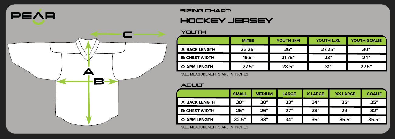 Jersey Size Chart