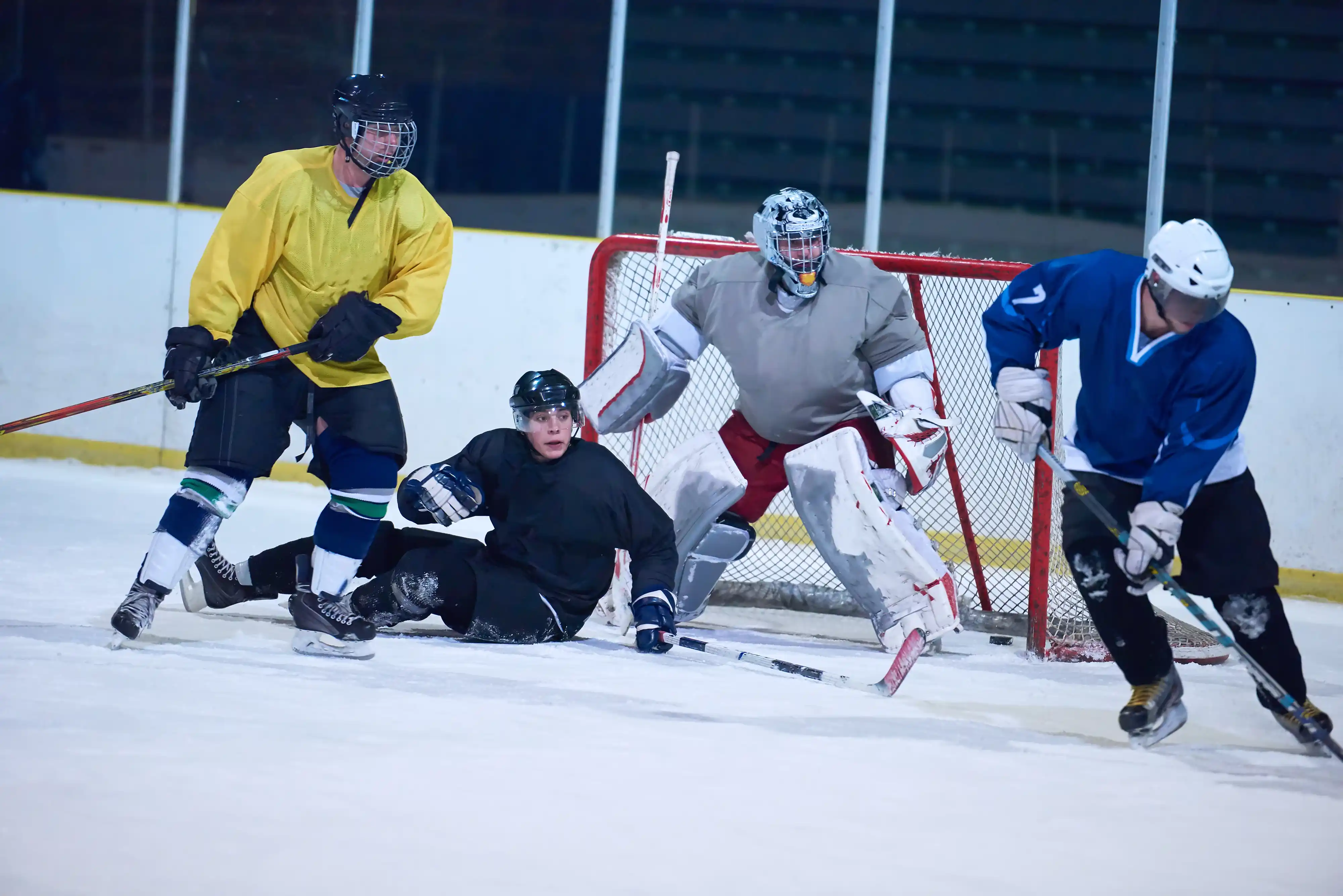 ice-hockey-goalkeeper-player-goal-action