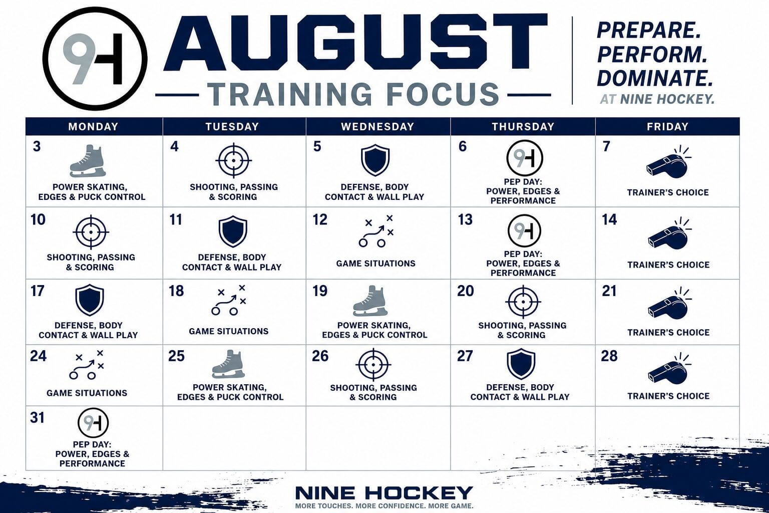 August 2026 Training Schedule